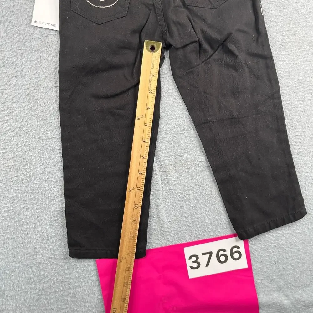 True Reliogion Kids 2 Piece 3T long Sleeve Button Up Black Pants New NWT